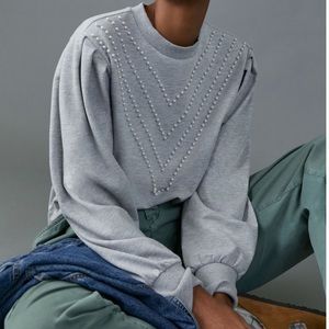 Anthropologie Brianna Embellished Sweatshirt